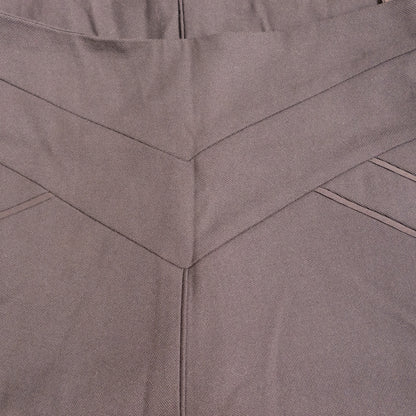 Archival Nina Ricci Sculptural Chevron-Yoke Virgin Wool & Silk-Lined Midi Skirt in Anthracite Melange, Peter Copping Era M