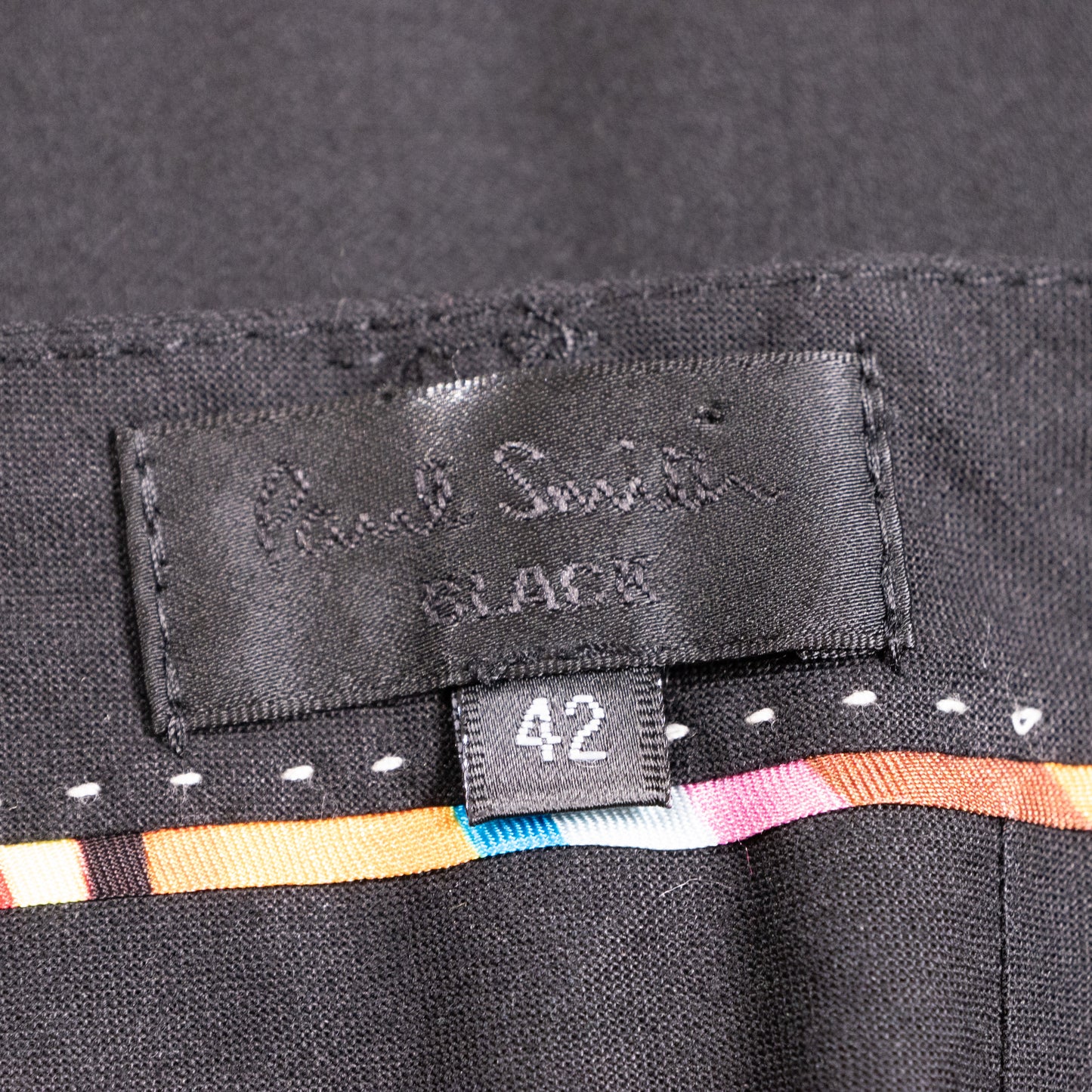 NOS Archival Paul Smith Black Label Merino Wool Skirt - Rare Signature Multi-Stripe Dual Kick-Split Pencil Skirt Size S Made in Italy
