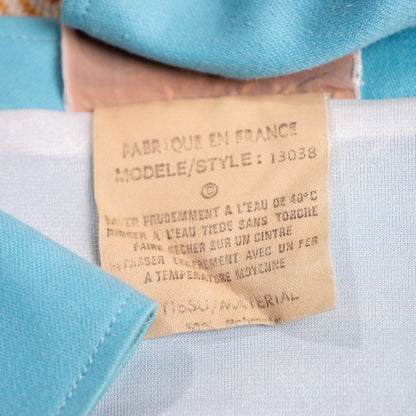 Archival Courrèges Paris Aqua Blue Space Age Utility Jacket Circa 1982 André Courrèges Era Rare Near Deadstock Museum Grail XS S