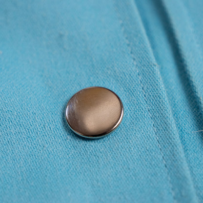 Archival Courrèges Paris Aqua Blue Space Age Utility Jacket Circa 1982 André Courrèges Era Rare Near Deadstock Museum Grail XS S
