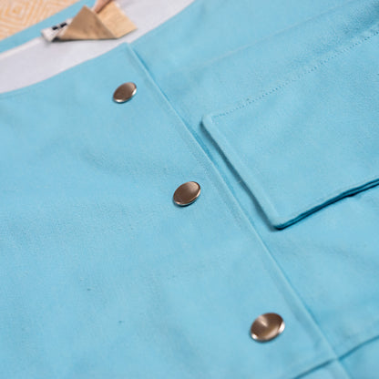 Archival Courrèges Paris Aqua Blue Space Age Utility Jacket Circa 1982 André Courrèges Era Rare Near Deadstock Museum Grail XS S