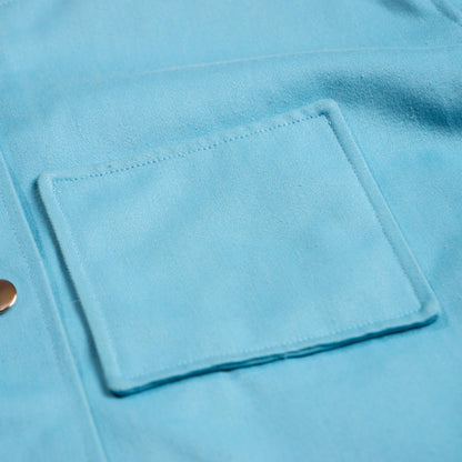 Archival Courrèges Paris Aqua Blue Space Age Utility Jacket Circa 1982 André Courrèges Era Rare Near Deadstock Museum Grail XS S