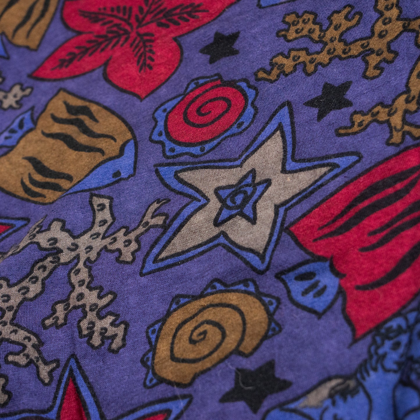 Archival Gucci "Marine Life" All-Over Print Tee – c. 1980s Aldo Gucci Era Boxy Shirt S L