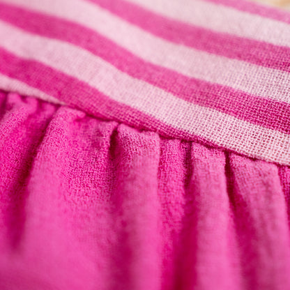 Archival Lanvin Boutique Candy-Stripe Raw Silk Blend Cropped Blouse – c. 1990s