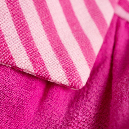 Archival Lanvin Boutique Candy-Stripe Raw Silk Blend Cropped Blouse – c. 1990s