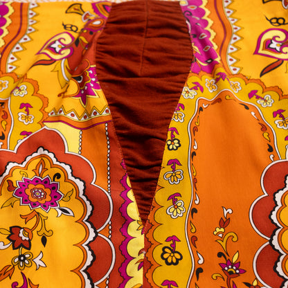 Archival Anna Molinari Blumarine Psychedelic Baroque Silk-Lycra Midi Skirt – c. Early 2000s NOS M L