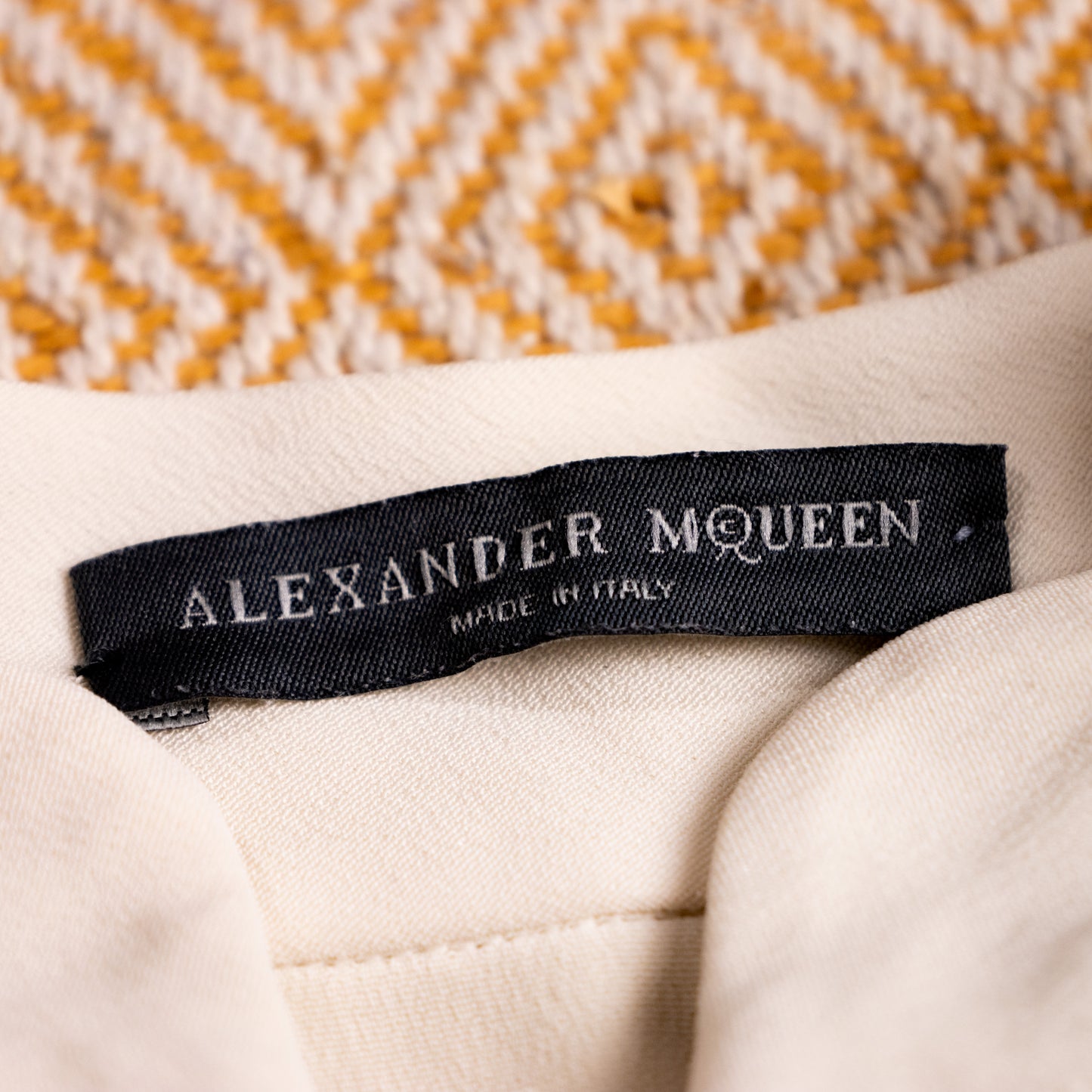 Archival Alexander McQueen Silk Piqué Runway Dress — FW 2014 Sarah Burton NOS S