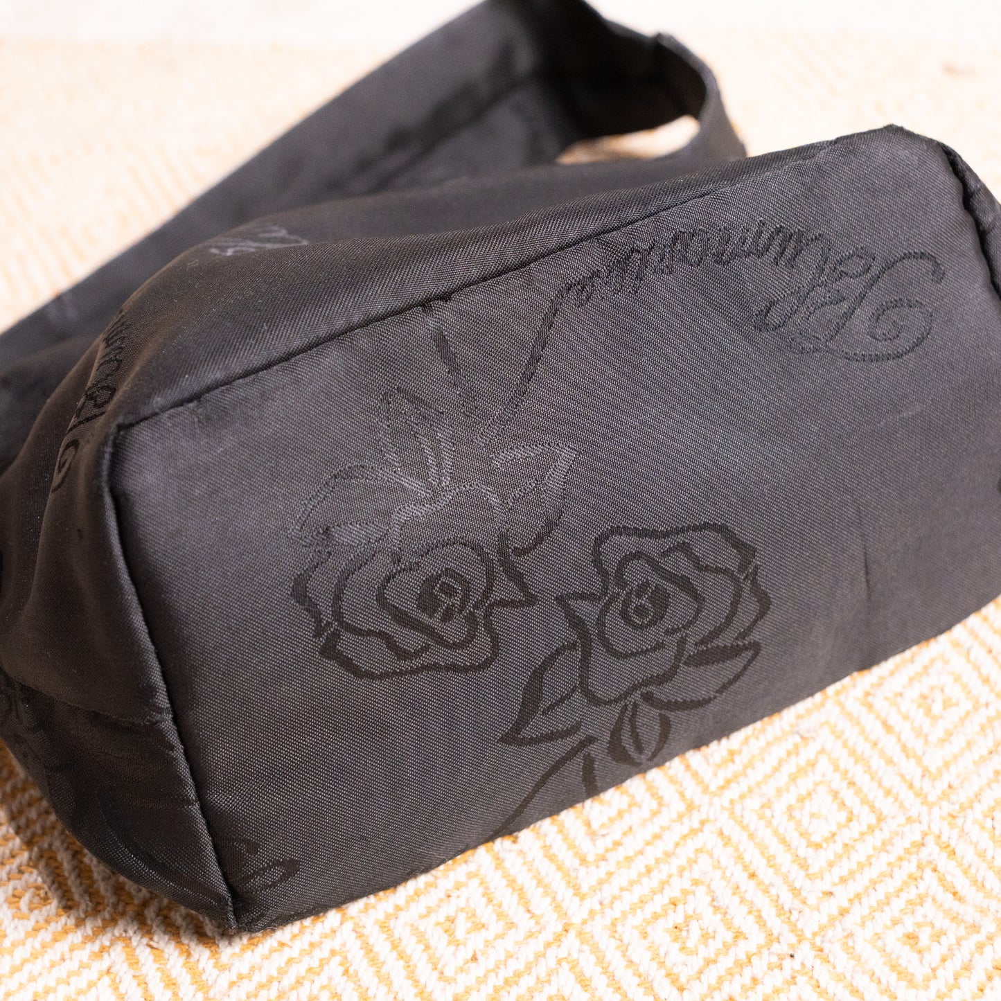Archival Blumarine Rose Jacquard Baguette Bag — Early Y2K Anna Molinari NOS