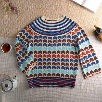 Archival CHEVRON Lurex Sweater 90s Metallic Zig Zag Knit European Designer Style Editorial Vintage Disco Glamor Medium