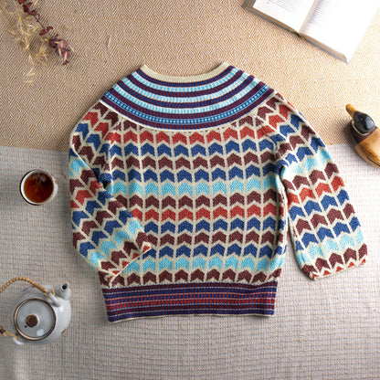 Archival CHEVRON Lurex Sweater 90s Metallic Zig Zag Knit European Designer Style Editorial Vintage Disco Glamor Medium