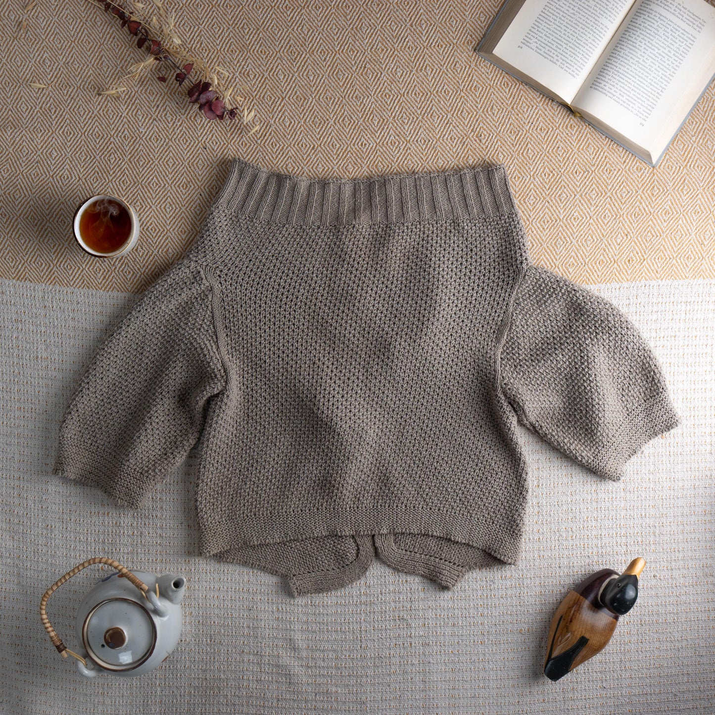 Cop Copine Archival Knit Bolero Heavy Cotton Shrug Beige Architectural Cardigan Avant Garde French Designer Lagenlook Y2K Size S M L