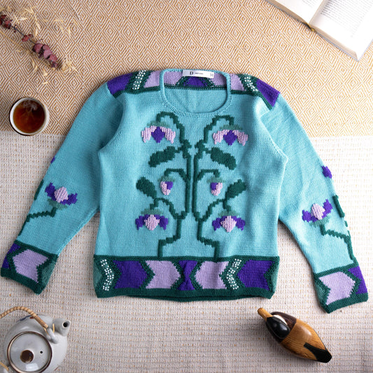 Archival Dior D UNIFORME Floral Beaded Wool Sweater | Special Event Staff Piece | 3D Embroidery & Pearl Knit | Made in Italy | Size S M