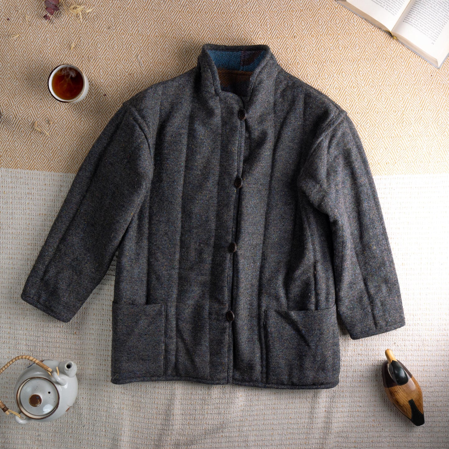 Rare Reversible Missoni Jacket Orange Label Mohair Wool Chevron Zigzag 90s Vintage Archival Coat 2-in-1 Luxury Italy M