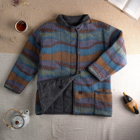Rare Reversible Missoni Jacket Orange Label Mohair Wool Chevron Zigzag 90s Vintage Archival Coat 2-in-1 Luxury Italy M