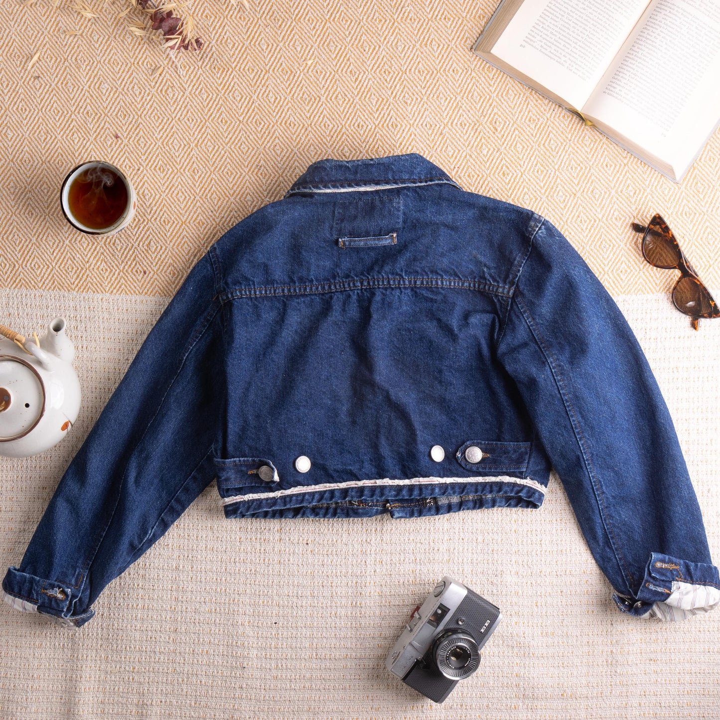 Matador Style Archival Jean Paul Gaultier Chaquetilla Jacket 90s Haute Jeanerie Cropped Bolero Denim Red Patches Italy S M