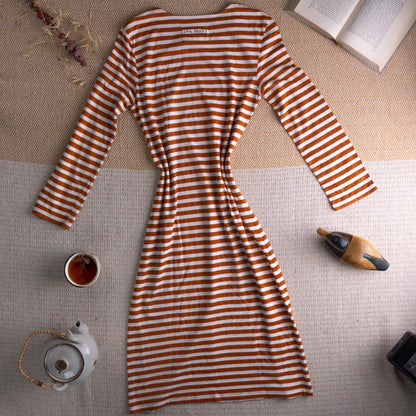 Jean Paul Gaultier Vintage Dress Marinière Striped Optical Illusion Trompe l'oeil Ruched Bust 90s Archival Collection 0007 Op Art Size M