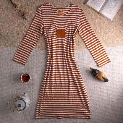 Jean Paul Gaultier Vintage Dress Marinière Striped Optical Illusion Trompe l'oeil Ruched Bust 90s Archival Collection 0007 Op Art Size M