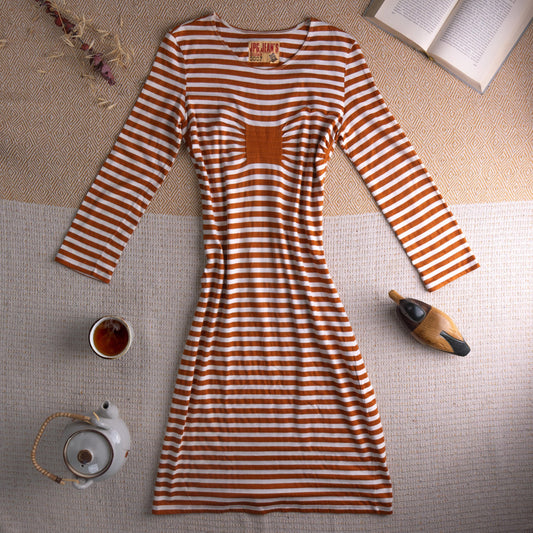 Jean Paul Gaultier Vintage Dress Marinière Striped Optical Illusion Trompe l'oeil Ruched Bust 90s Archival Collection 0007 Op Art Size M