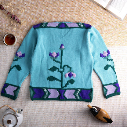 Archival Dior D UNIFORME Floral Beaded Wool Sweater | Special Event Staff Piece | 3D Embroidery & Pearl Knit | Made in Italy | Size S M