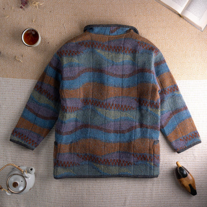 Rare Reversible Missoni Jacket Orange Label Mohair Wool Chevron Zigzag 90s Vintage Archival Coat 2-in-1 Luxury Italy M