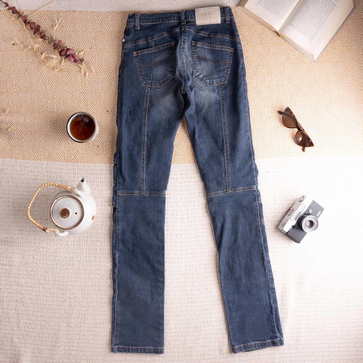 Archival Thierry Mugler Star Button Biker Jeans Y2K Dark Indigo Denim Bodycon Fit Size W27 Fits XS S Mid Rise Designer Archive