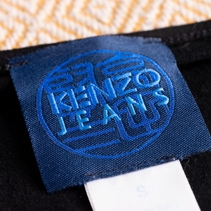 Archival KENZO Jeans Japanese Graphic Mesh Top | 90s Y2K Kanji Print & Kimono Floral Shirt | Tokyo Harajuku Designer Statement Piece Size S