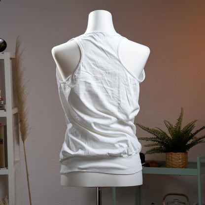 Archival Emilio Pucci Romeo e Giulietta Graphic Tank Top 80s Rare Figural Print Sculpture Cotton Ribbed Hem Made in Italy Size M