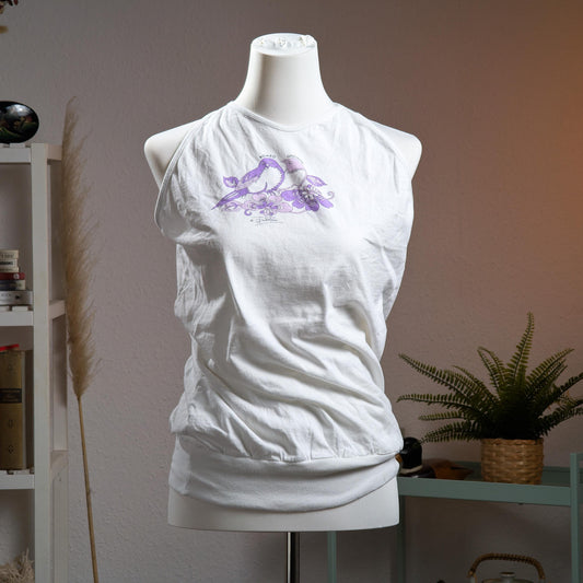 Archival Emilio Pucci Romeo e Giulietta Graphic Tank Top 80s Rare Figural Print Sculpture Cotton Ribbed Hem Made in Italy Size M