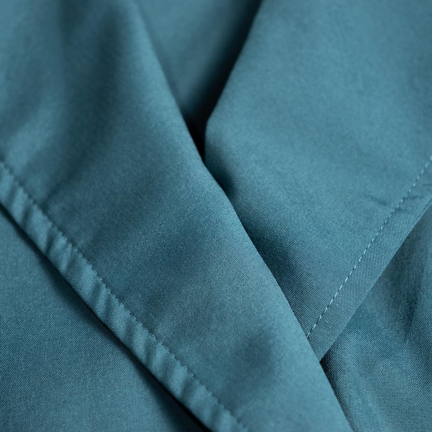 Archival Oscar de la Renta NOS Trench Dress 90s Deadstock Petrol Blue Gabardine Mini Dress Puff Sleeve Size S EU 36