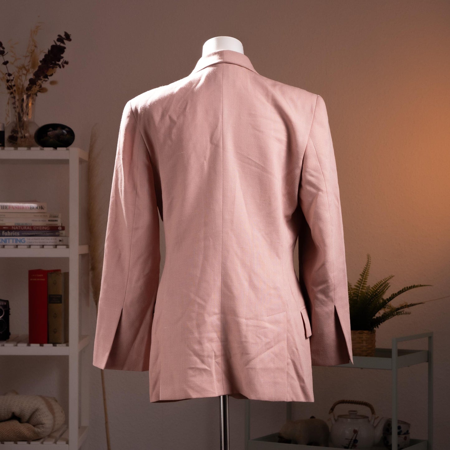 Archival Gianfranco Ferre Mainline Blazer 80s Mattioli Sculptural Dusty Pink Wool Mohair Double Breasted Jacket Size M L IT 46