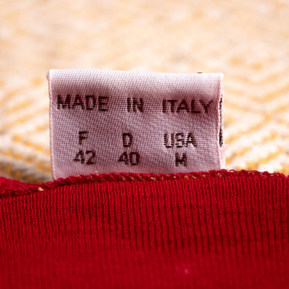 Archival La Perla Tricot Crimson Red Wool Lace Bodysuit 90s Museum Quality Long Sleeve Italian Lingerie Top Size M IT 3