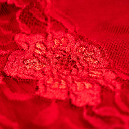 Archival La Perla Tricot Crimson Red Wool Lace Bodysuit 90s Museum Quality Long Sleeve Italian Lingerie Top Size M IT 3
