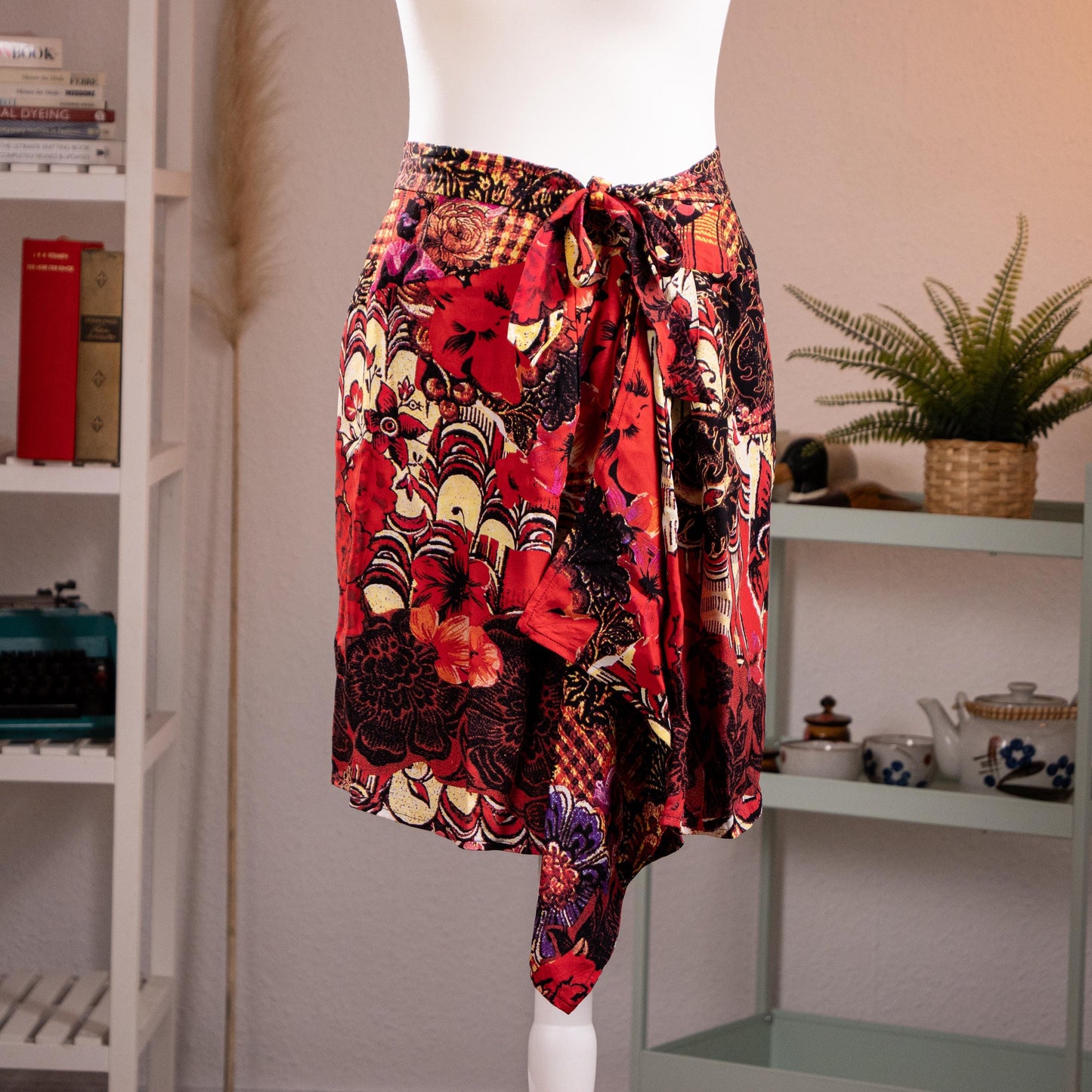 Archival Christian Lacroix FW96 Wrap Skirt Deadstock Floral Asymmetric Vintage 90s S M