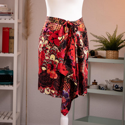 Archival Christian Lacroix FW96 Wrap Skirt Deadstock Floral Asymmetric Vintage 90s S M