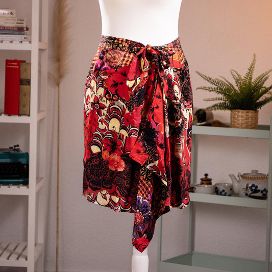 Archival Christian Lacroix FW96 Wrap Skirt Deadstock Floral Asymmetric Vintage 90s S M
