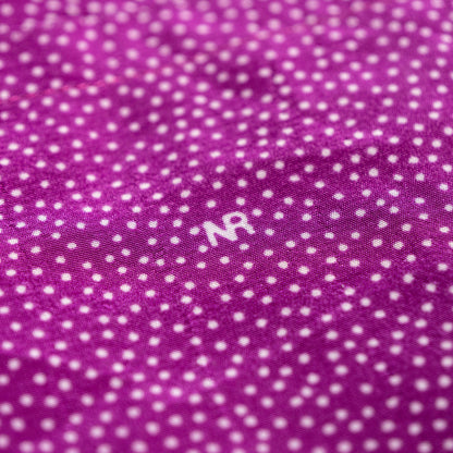 Archival Nina Ricci Reversible Front-to-Back Blouse 90s Magenta Micro Dot Two Way Wear Oversized Tunic Size M L IT 50
