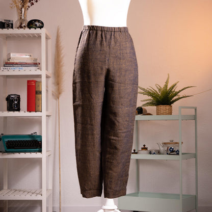 Archival Pierre Balmain Boutique Linen Trousers Melange High Waisted Vintage 90s M
