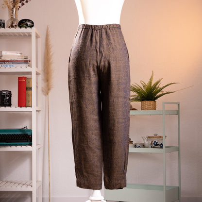 Archival Pierre Balmain Boutique Linen Trousers Melange High Waisted Vintage 90s M