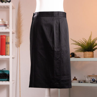 Archival Christian Dior Coordonnes Black Cotton Twill Pencil Skirt NOS Vintage 90s M